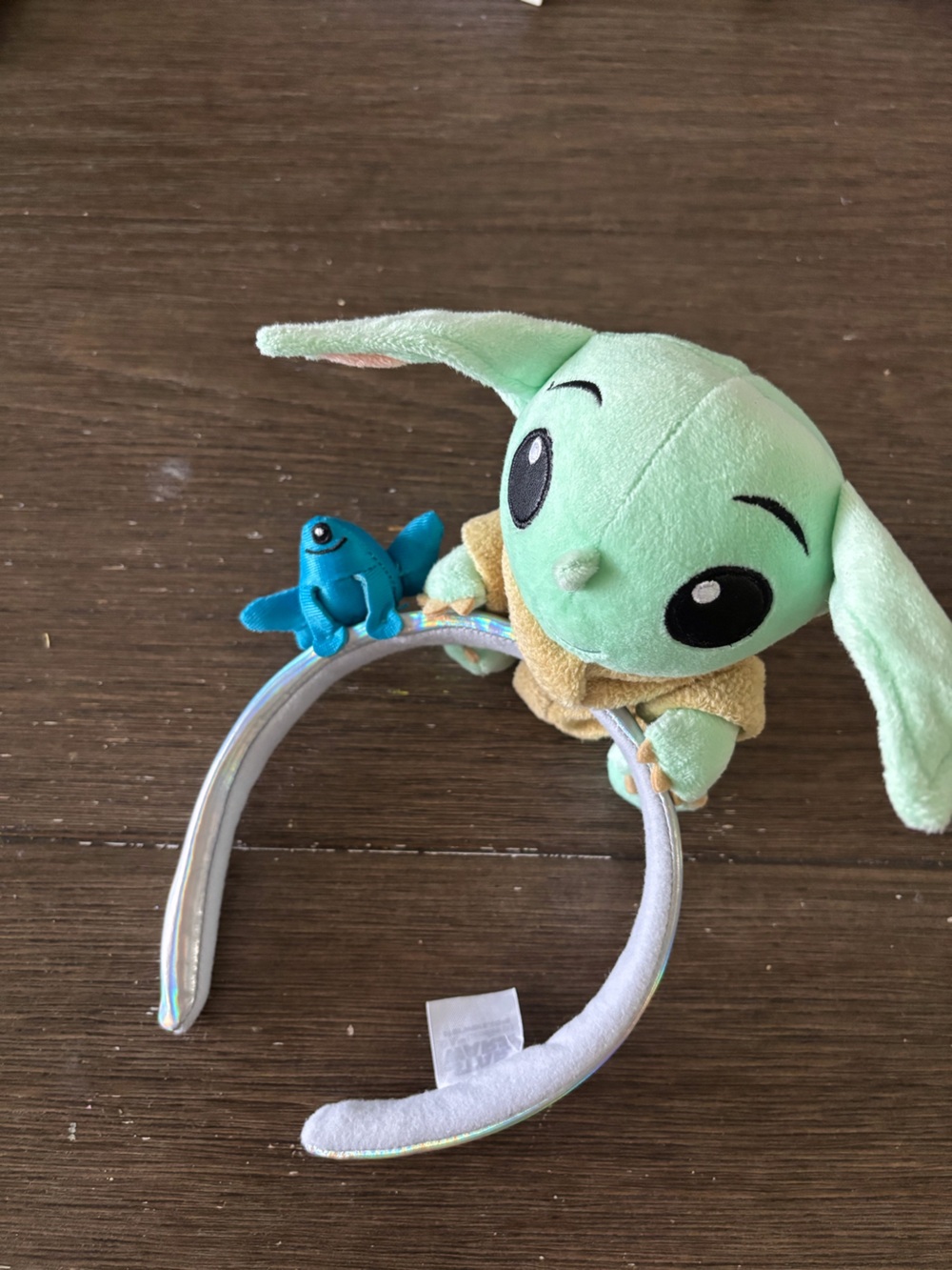 Star Wars Grogu Plush Headband in Light Green with Blue Frog